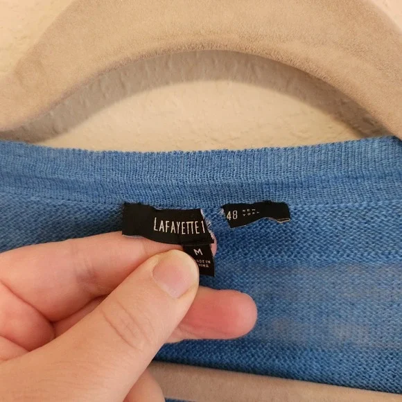 Lafayette 148 Blue Longsleeve Cardigan Size Medium - Picture 5 of 10